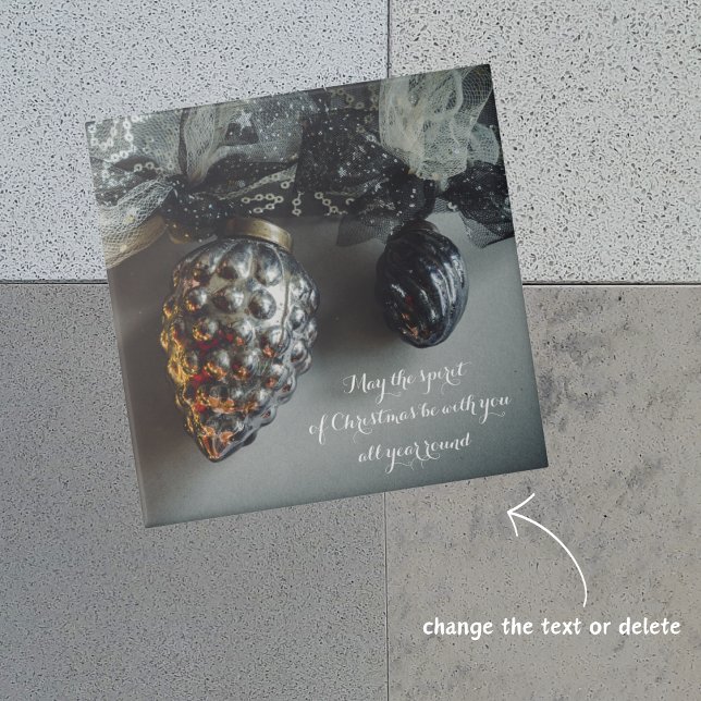 Enfeites de natal Prateados Pretos Retroativos com (Criador carregado)