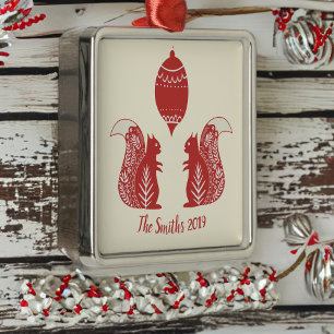 Enfeites de natal Quadrados Nórdicos Personalizad