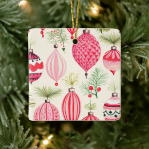 Enfeites de natal Retro Vermelho Rosa