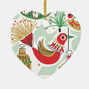 Enfeites de natal retros do pássaro