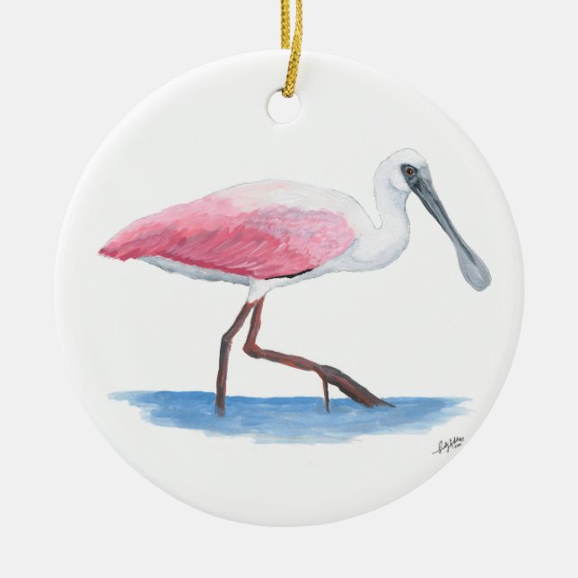 Enfeites de natal Roseate Spoonbill (Frente)