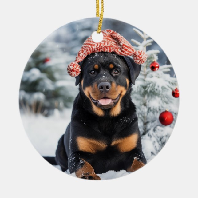 Enfeites de natal Rottweiler (Frente)