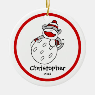 Enfeites de natal s do menino do golfe do macaco