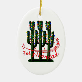 Enfeites de natal Saguaro Cactus Feliz Navidad