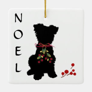 Enfeites de natal Scruffy Mutt NOEL