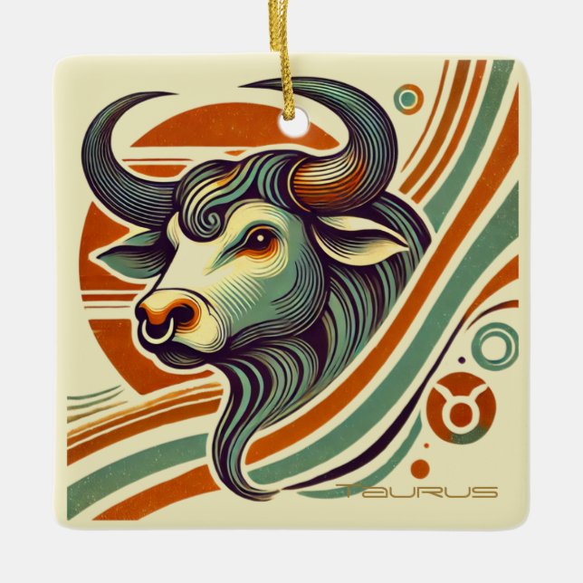 Enfeites de natal Taurus Zodiac Personalizado (Frente)
