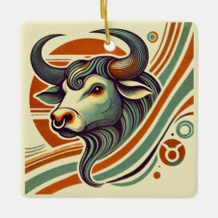 Enfeites de natal Taurus Zodiac Personalizado