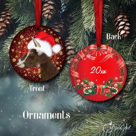 Enfeites de natal Toggenburg Goat Santa Hat