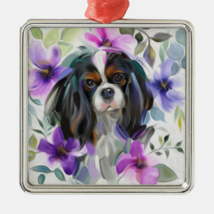 Enfeites de natal Trico Cavalier  Floral roxo