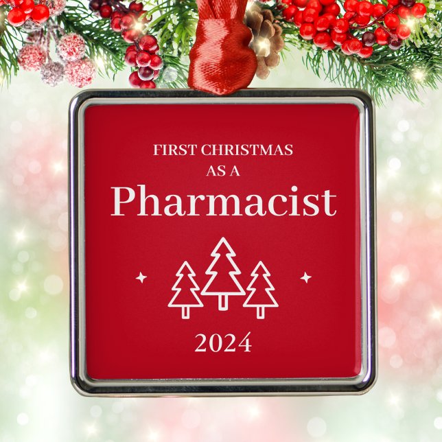 Enfeites de natal Vermelho Elegante (Pharmacist Elegant Red Christmas Ornament
)