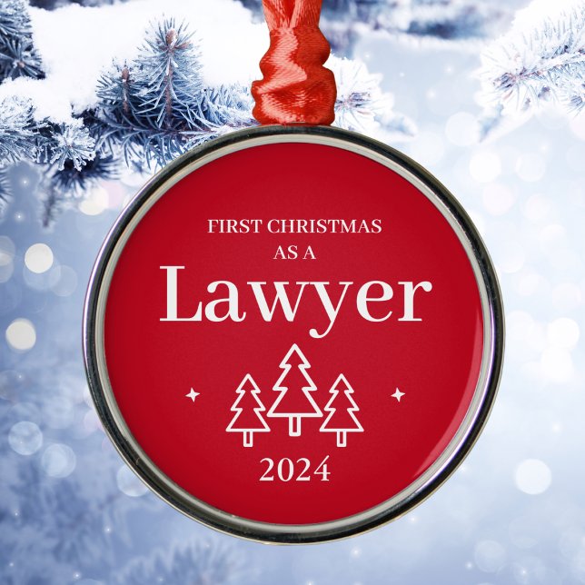 Enfeites de natal Vermelho Legista (Lawyer Elegant Red Christmas Ornament
)