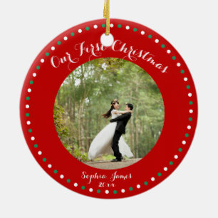 Enfeites de natal Vermelho Verde Branco Primeiro C