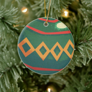 Enfeites de Natal Vermelhos e Verdes Retrô