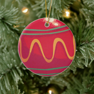 Enfeites de Natal Vermelhos e Verdes Retrô