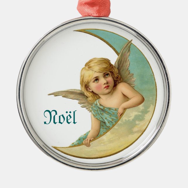 Enfeites de natal Vintage Angel and Moon Noel (Frente)