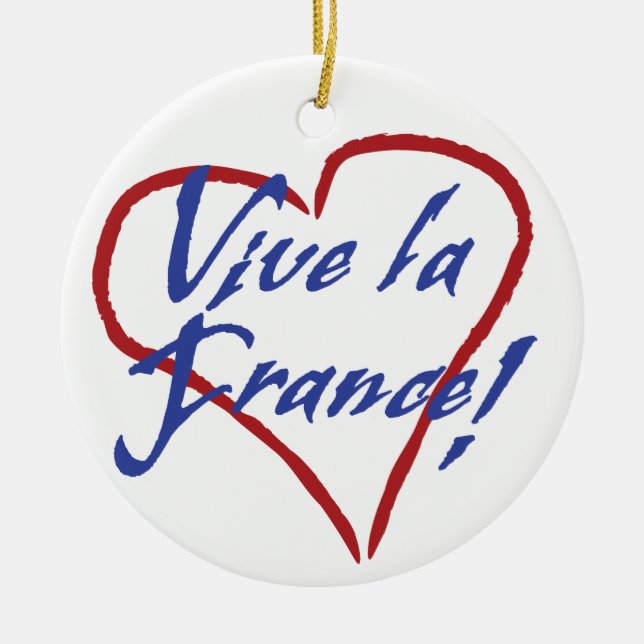 Enfeites de natal Vive la France (Frente)