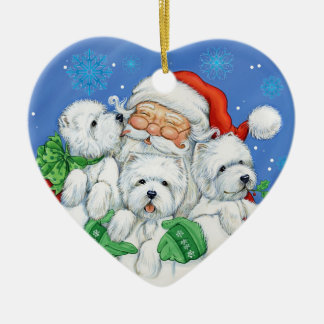 Enfeites de natal "XOXO" de Westie por Borgo