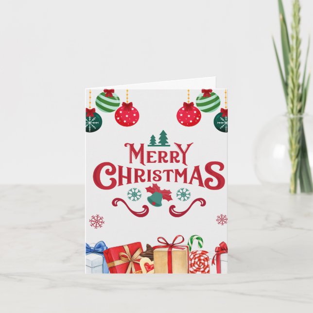 Enfeites Festivos Cartão de Feliz Natal (Frente)