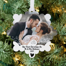 enfeites recém-casados primeiro Natal casados