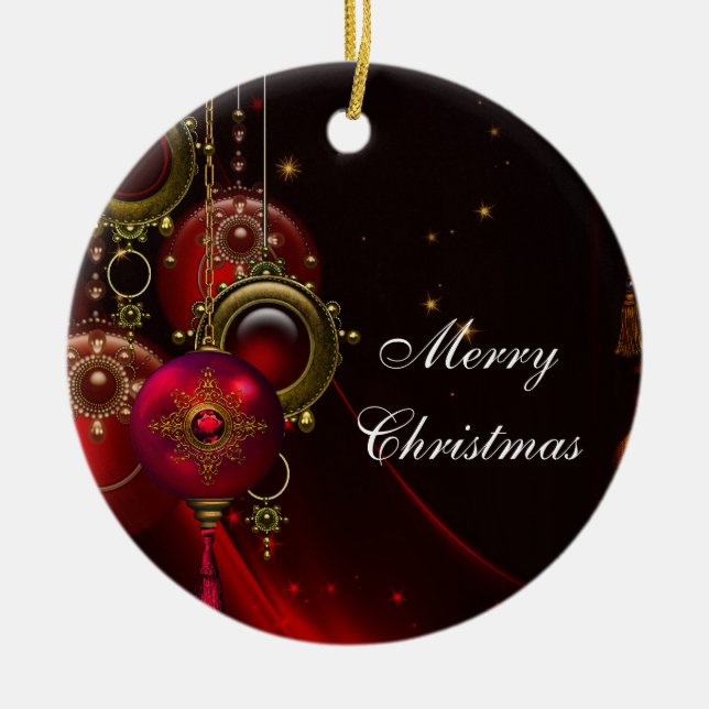 Enfeites Tradicionais Elegantes para Árvore de Nat (Frente)