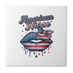 Enfermeira Americana Desenho de Camiseta Vetorial