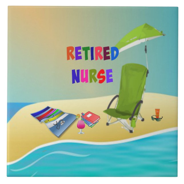 Enfermeira aposentada, divertida no Sol, (Frente)
