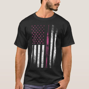 Enfermeira Camisa Rn Lpn American Flag Seringa Méd