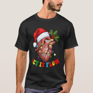 Enfermeira Cardíaca Camiseta de Natal Deixe Fluír 