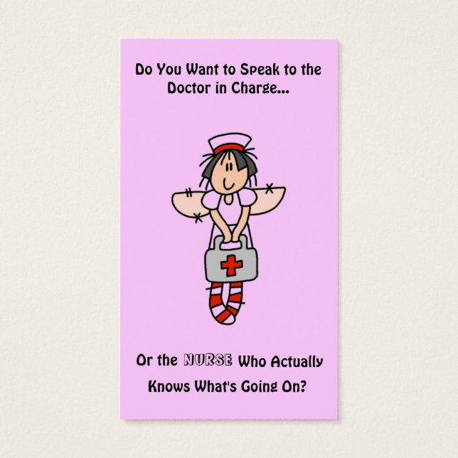 Enfermeira conhece placas de negócios (Verso)