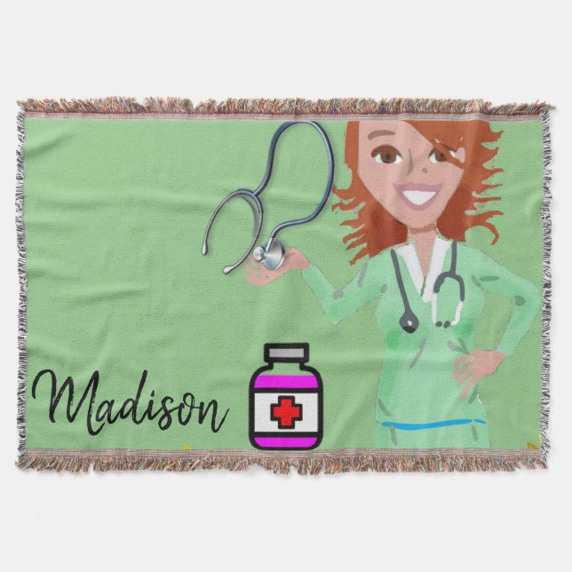 Enfermeira de girassol lança cobertor (Frente)