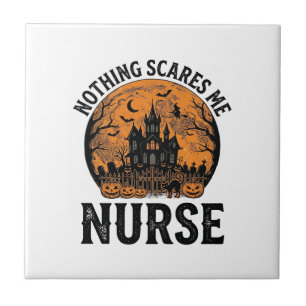 Enfermeira de Halloween Design Vintage Lua Assusta