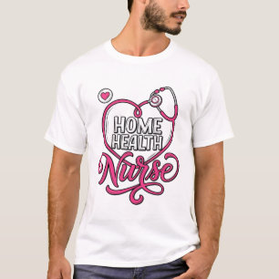 Enfermeira Domiciliar Camisa com Estetoscópio Rosa