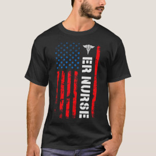Enfermeira Er Patriótica Camisa Retro Americana 4t