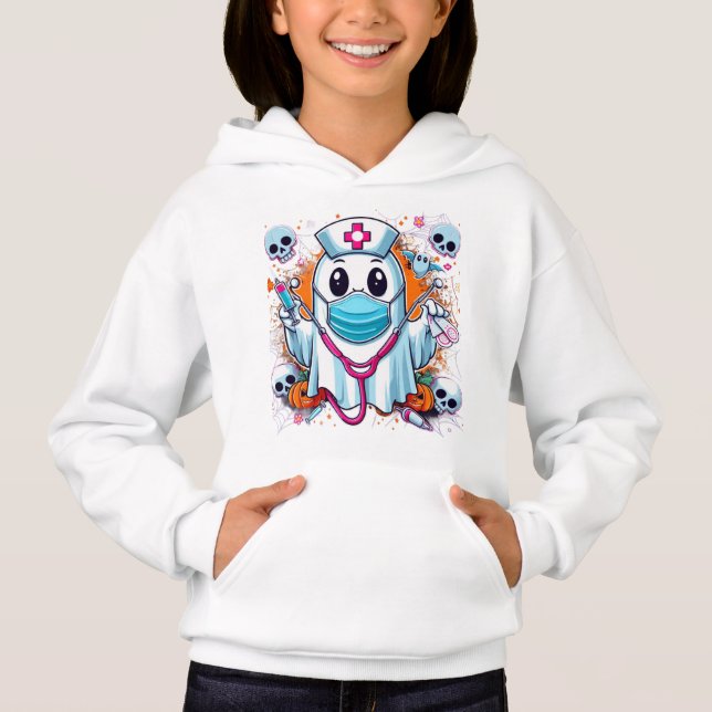 Enfermeira Fantasma de Cartoon com Seringas Vibran (Frente)