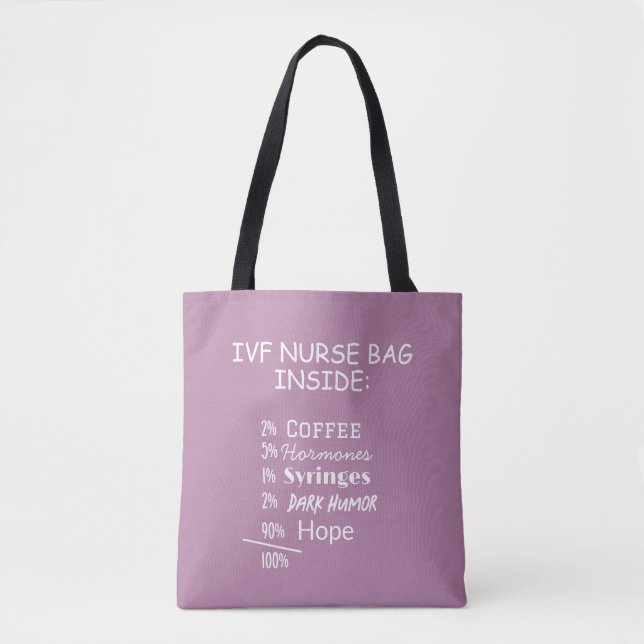 Enfermeira FIV Fertilidade Agravadora Tote Bag Eng (Frente)
