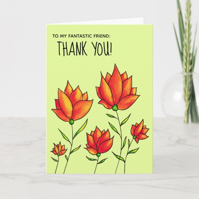 Enfermeira Obrigado Cartão Floral (Frente)