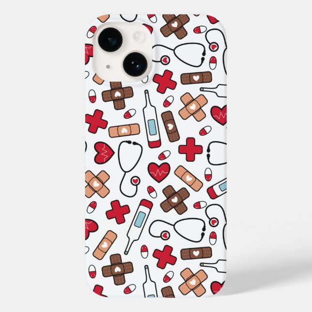 Enfermeira Red Hearts Doutor Pattern (Verso)