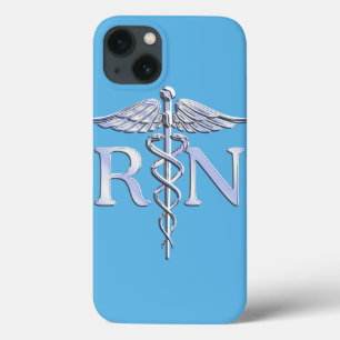 Enfermeira Registrada RN Caduceus em Pastel Blue