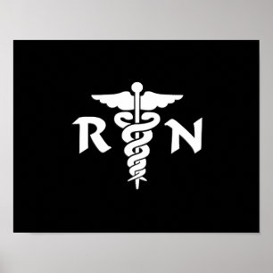 Enfermeiras do RN e poster médico do símbolo