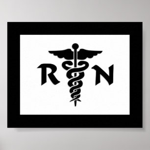 Enfermeiras do RN e poster médico do símbolo