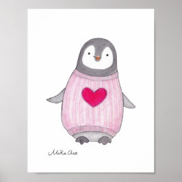 Enfermeiro de pintura de Poster pinguim-pinguim-bo