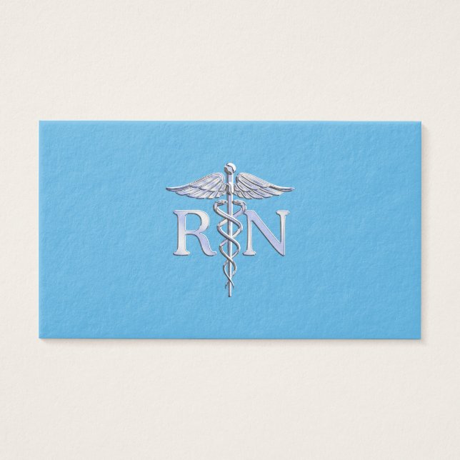 Enfermeiro Registrado RN Caduceus no Baby Blue (Frente)