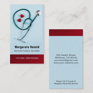 Enfermeiro RN, LVN, LPN, Cartão de visita de Caret