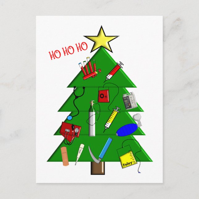 Enfermeiros/Funcionarios médicos Cartões de Natal  (Frente)