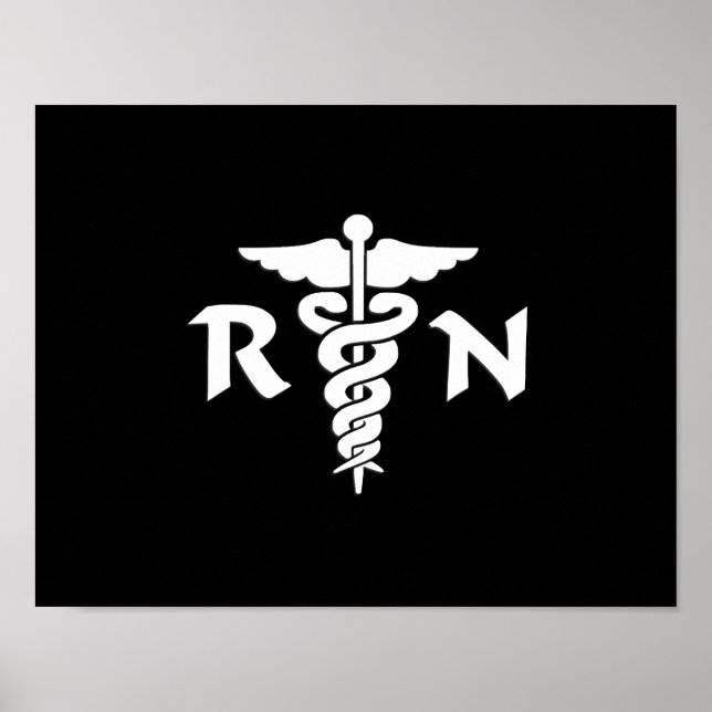 Enfermeiros RN e Símbolo Médico Poster (Frente)