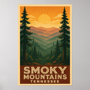 Enfumaçado Mounts National Park Tennessee Poster