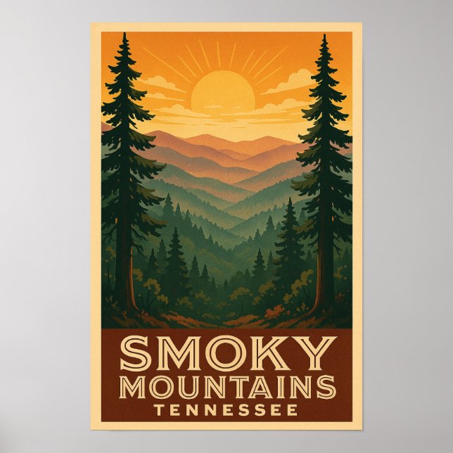 Enfumaçado Mounts National Park Tennessee Poster (Frente)