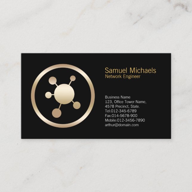 Engenheiro de Cartão de visita de Ícone de Rede de (Frente)