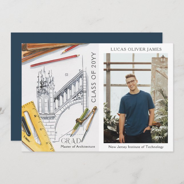 Engenheiro de Graduação da Arquitetura de Foto Mod (Frente/Verso)