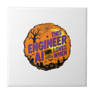 Engenheiro de Halloween Ama Design de Vetor Vintag